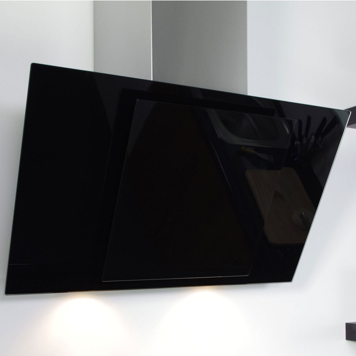 70cm angled cooker hood black