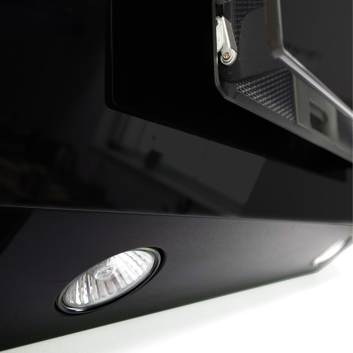 70cm angled cooker hood black