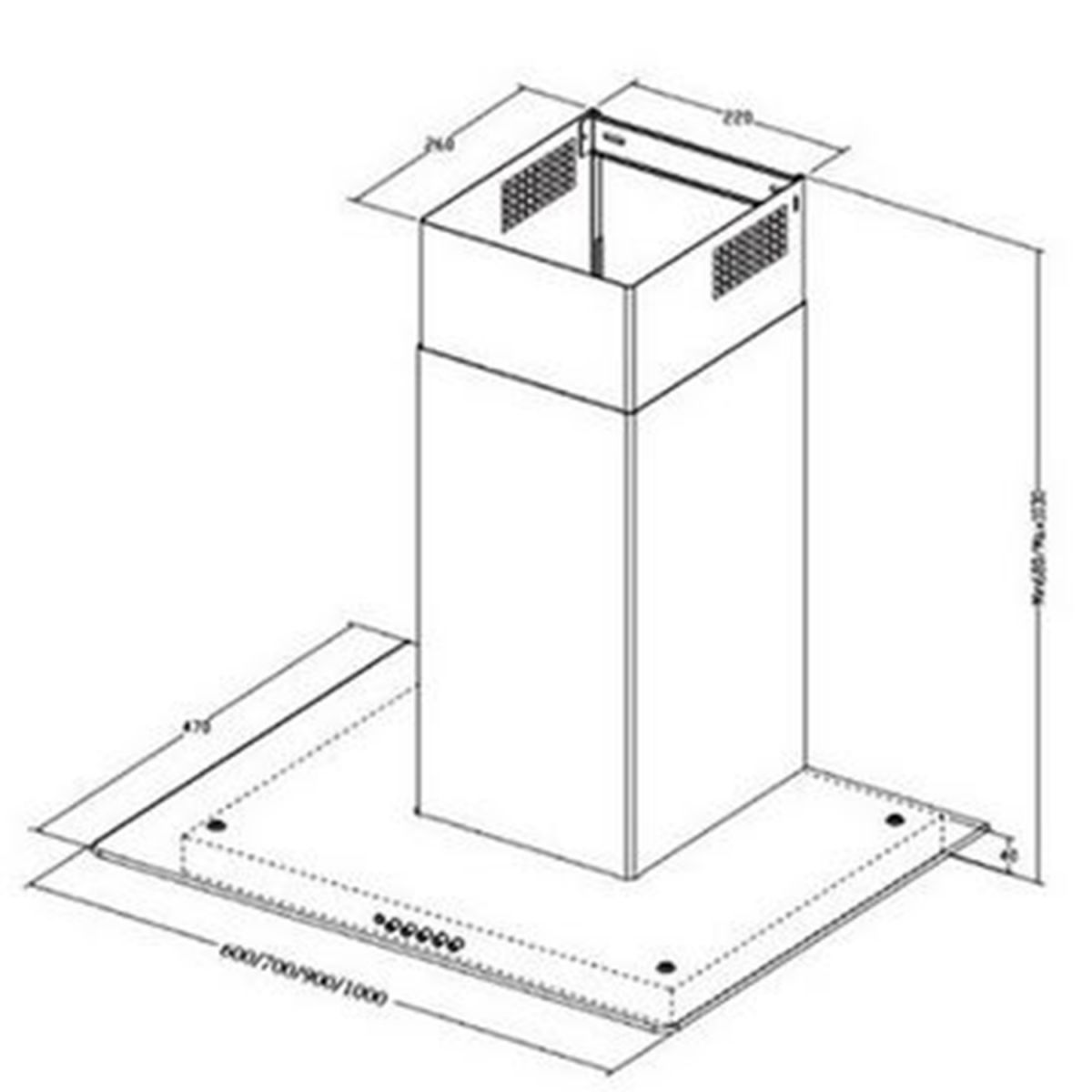 MyAppliances REF11401 60cm Flat Glass Cooker Hood Extractor in